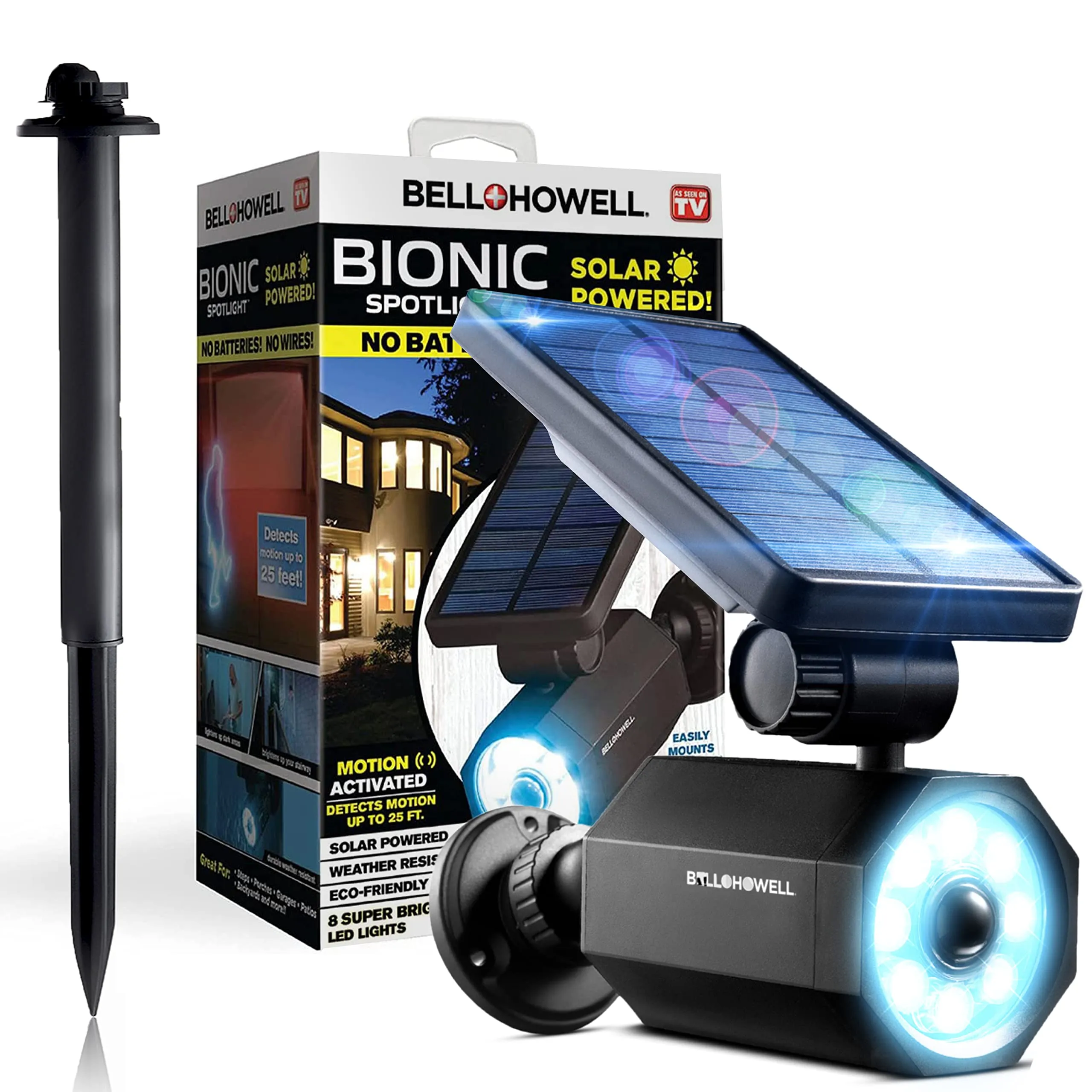 Bell+Howell Bionic Spotlight Solar Powered Outdoor Lighting - Black