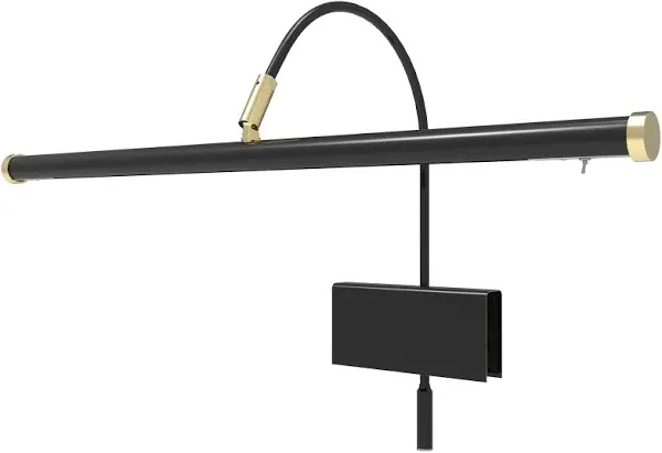 19&#034; LED Grand Piano Lamp with Dimmer - Black/Brass Accents Black