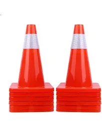 12 Pack 18" PVC Safety Road Parking Cones