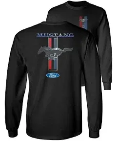 Lucky Ride Ford Mustang Pony Racing Stripe 5.0 Muscle Shelby Long Sleeve T-Shirt