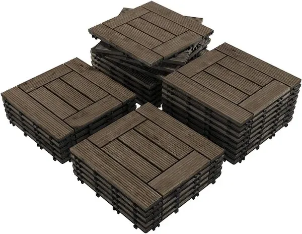 Renwick 12 x 12 Square Wood Flooring Tiles for Deck