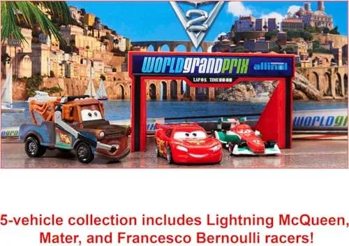 Disney Pixar Cars Diecast Vehicle 5 Pack Starter Collection, Porto Corsa Theme