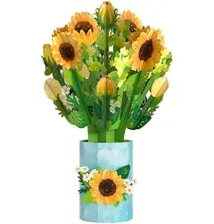 Lovepop Everyday Pop-Up Card for Her and Him - 3D Pop-Up Bouquet Greeting Cards for Men, Women - Sunflower Blooms - 12" x 8.5" Floral Bouquet - Blank Note Card & Envelope Included