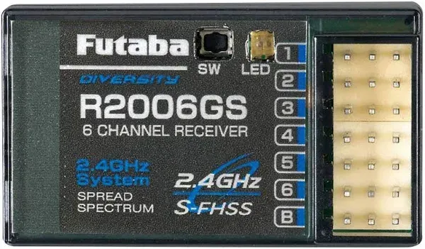 Futaba R2006GS FUTL7606 S-FHSS 2.4GHz 6-Ch Receiver •