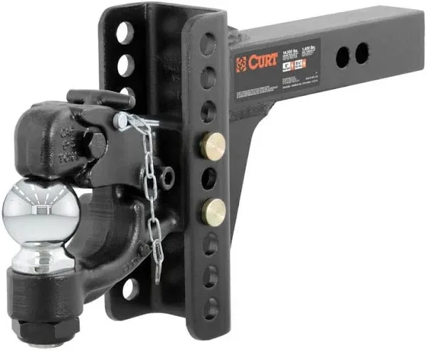 Curt Adjustable Channel Mount with 2&#034; Ball &amp; Pintle (2&#034; Shank, 13,000 lbs.)