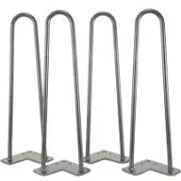 WEN 16-Inch Mid-Century Modern Raw Steel Hairpin Table Legs TL16S