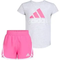 Adidas Girls Classic Logo Short Sleeve Tee Short Set - AG3167C-AP07-UA1-4 | Blain's Farm & Fleet