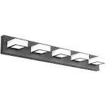 Ralbay Modern LED Black Bathroom Vanity Lights Dimmable 5CCT Acrylic Modern B...