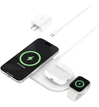 3-in-1 Magnetic Wireless Charging Pad with Qi2, MagSafe-compatible | Belkin US