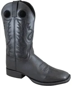 Smoky+Men%27s+Outlaw+11%22+Black+Leather+Western+Cowboy+Boot