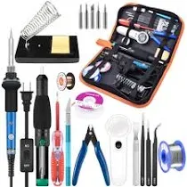 Soldering Iron Kit Electronics, 21-in-1, 60W Adjustable Temperature Iron, 5pcs