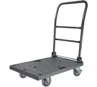 Snap-Loc Push Cart 500 Lb Capacity+Foldi<wbr/>ng+Locking Casters/Wheels<wbr/>+Solid Bottom