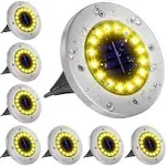 NFESOLAR Solar Lights Outdoor with 16 LEDs, Bright Solar Ground Lights Outdoor Waterproof Solar Disk Lights for Pathway Garden Yard Lawn Walkway