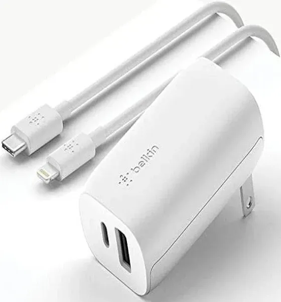 Belkin BOOST CHARGE USB Type-A/C Wall Charger for Most Smartphones White