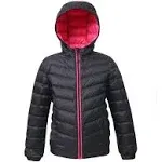 Rokka&Rolla Girls Ultra Light Packable Down Puffer Jacket - Rich Black