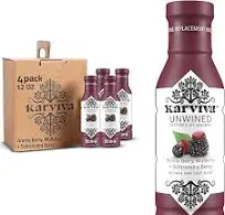 Karviva Unwined Non-Alcoholic Wine, Organic Malbec Alternative, 4-Pack, 12 fl oz -, Low-Sugar, Sulfite-Free, Herbal Antioxidant Blend, Perfect for Mocktails & Cocktails