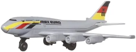 Matchbox Collectible Die-Cast Metal Sky Busters MBX 6-2 Airliner Airplane - HVM39 ~ Silver Passenger Euro Airline Jet Airplane ~ Includes Playmat