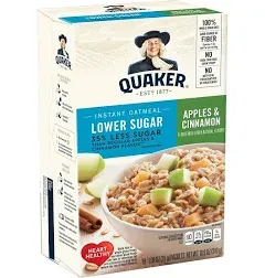 Quaker Instant Oatmeal, Lower Sugar, Apples & Cinnamon