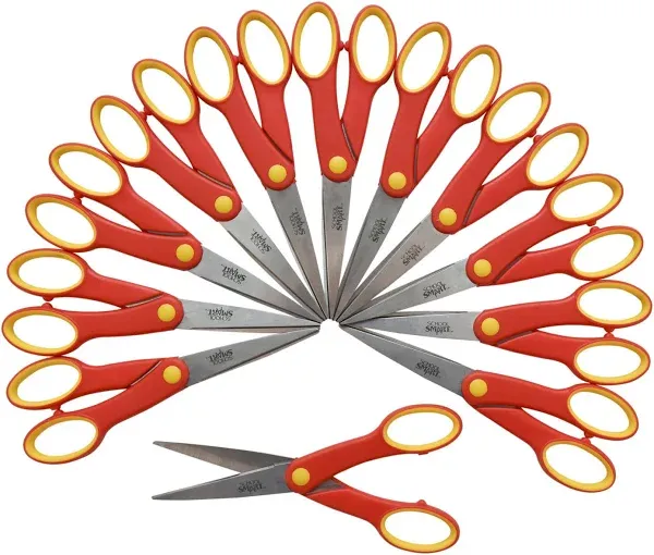 Pointed Tip Student Scissors, 6-1/4 Inches, Pack of 12