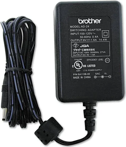 Brother PowerPayless.com 9V AC Adapter Replace AD-24 AD24 AD-24ES AD24ES for Brother P-Touch Label Printer