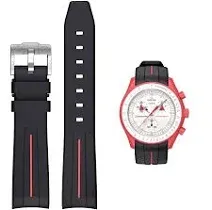 Bonace Curved No Gap Rubber Strap for Moonswatch Watch