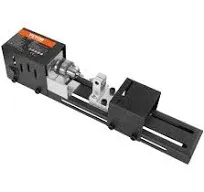 Mini Lathe Machine 24V 96W Mini Wood Lathe Tools 2.76 in x 6.3 in 7 Speeds