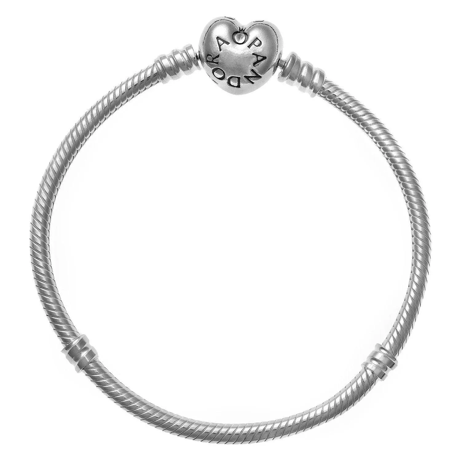 Pandora Moments Heart Clasp Snake Chain Bracelet - Sterling Silver 5700302279719