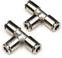 1/4 Union Tee Push to connect fittings Stainless Steel Quick Connect Fittings,CEKER 1/4" x 1/4" x 1/4" OD 3 Way Tee Shaped Tube Fittings Push Connectors Air Line Fittings 2pack