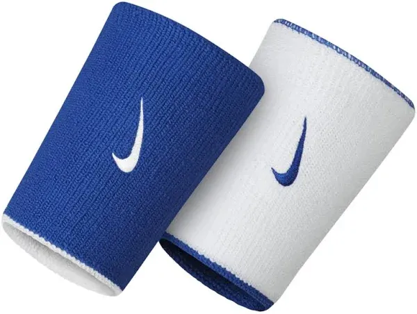 Nike Dri-Fit Home & Away Doublewide Wristbands (1 Pair, One Size Fits Most, Light Crimson/White)