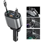 4 in 1 Retractable Car Charger