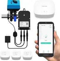 YoLink Smart Water Leak Protection System Kit: Bulldog Valve Robot, Smart Valve Controller 2, 3 Water Leak Sensors, Hub