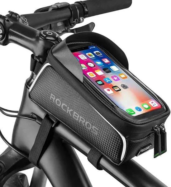 ROCKBROS Bike/Bicycle Phone Front Frame Bag Waterproof Cycling Pouch Compatible Phone Under 6.5”