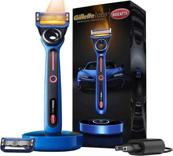 GilletteLabs Heated Razor for Men, Bugatti Limited Edition, Shave Kit, and Cleaning Cloth