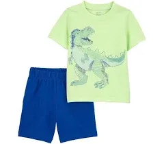 Carter's Baby Boys 2-Piece Dinosaur Tee & Short Set