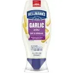 Hellmann&#039;s Creamy Vegan Garlic Aioli Dip &amp; Spread Gluten-Free, 11.5 fl oz