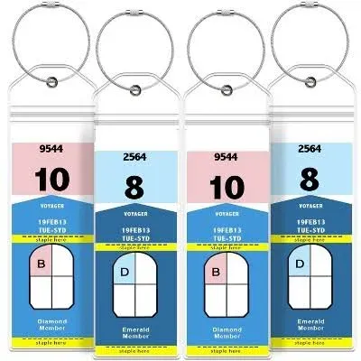 Cruise Luggage Tag Holder (4 Pack) Cruise Tag Holder with Zip Seal & Steel Loops, Weather Resistant PVC Pouch for Royal Caribbean and Celebrity Cruise Line