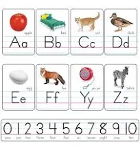 Trend Photo Alphabet Cards Zaner-Bloser Manuscript Bulletin Board Set, ABC Number Line, Classroom Decor