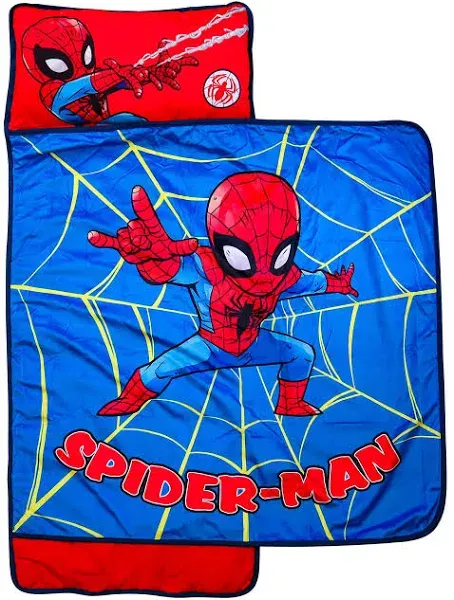 Marvel Spidey Action Nap Mat - Built-in Pillow and Blanket Featuring Spiderman