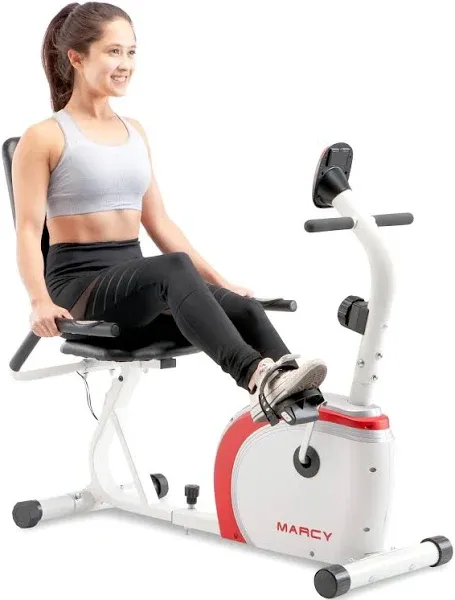 Marcy Recumbent Exercise Bike with Magnetic Resistance and Pulse Sensor Ns-908r