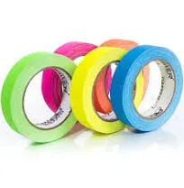 Paquete de 5 cintas fluorescentes multicolor Gaffer - 1" x 20 yardas cada una - HECHA EN EE. UU.-