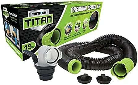 Thetford 17858 Titan Sewer KIT 15&#039; Bilingual, Black