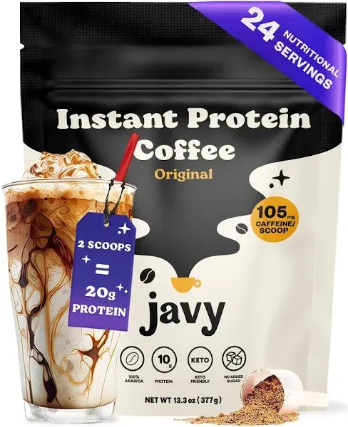 Javy Premium Instant Coffee - Protein Coffee - 24 Servings