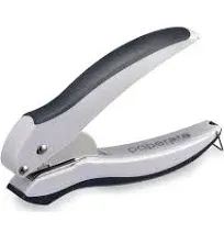 Bostitch PaperPro 2402 inLIGHT 10 Sheet Gray Handheld 1 Hole Punch with Rubber Grip - 1/4" Holes