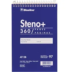 Blueline White Paper Wirebound Steno Pad - BLIAT12B