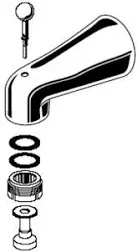 American Standard 012653-0020A Diverter Tub Spout, Polished Chrome