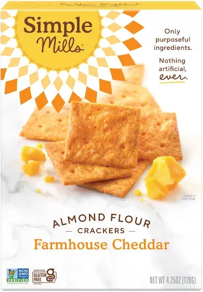 Simple Mills Farmhouse Cheddar Almond Flour Crackers (4.3 oz)