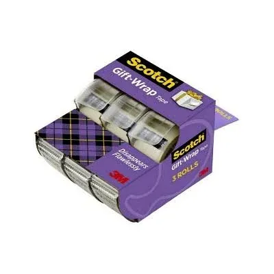 Scotch Gift Wrap Tape 0.75 x 300, 3 Pack