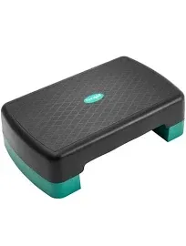 18.9&#034; Aerobic Exercise Step Platform with 2 Risers, Adjustable Height Workout St