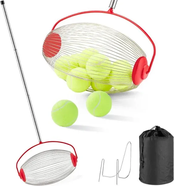 Yangbaga Tennis Balls Pickup Ball Retriever Adjustable Tennis Ball Roller Collector for Table Tennis Training Accessories