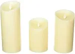 Luminara Flameless Candles Set of 3, (3&#034; x 4&#034;, 3&#034; x 6&#034;, 3&#034; x 8&#034;), Pillar, Sce...